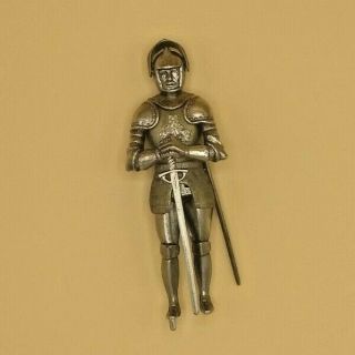 Vintage Medieval Knight In Full Metal Armor 5 " Tall
