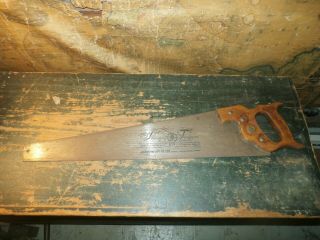 Vintage Antique Sandvik Sweden 277 9t/10p Hand Saw Tool 26 " Long Blade