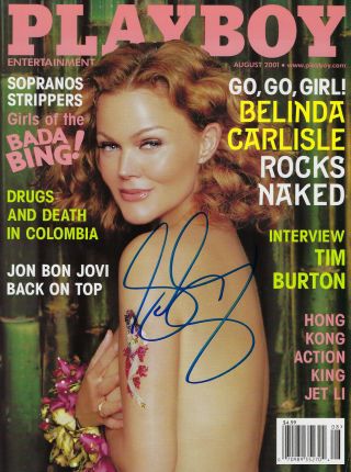 W/ Belinda Carlisle Signed Autographed Playboy August 2001