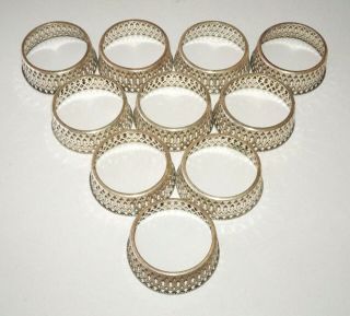 10x Vintage Us Sterling Silver Pierced Bowl Or Glass Cuffs Or Bases (cwo)