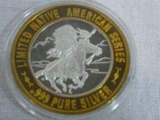 . 999 Silver Gaming Token - Limited Edition Native American Sitting Bull Sioux 2