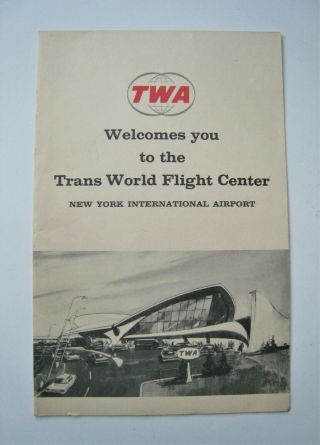 Vintage Twa Trans World Airlines Brochure Welcomes Flight Center Jfk Airport Nyc