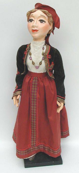 Vintage Lewis Mahlmann Professional Hand - Made Puppet/marionette - Woman