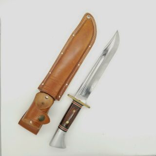 Vtg 1981 Western Usa W46 - 8 Wood Hunting And Fighting Knife With Sheath