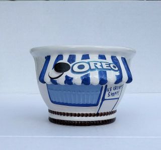 Vintage Kraft Foods Oreo Cookies Ice Cream Shoppe Bowl With Awning