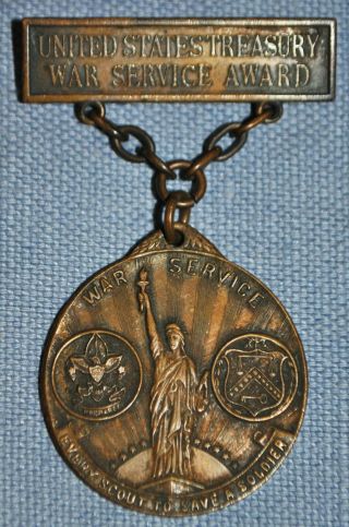 Named Wwi U.  S.  Treasury War Service Award / Boy Scouts Of America