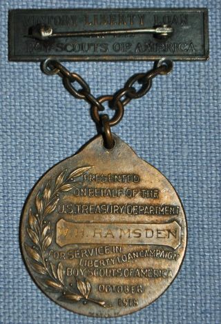 Named WWI U.  S.  Treasury War Service Award / Boy Scouts of America 2