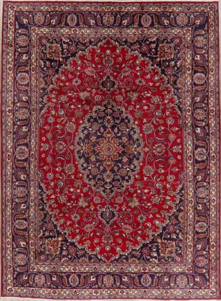 Traditional Vintage Red Wool Area Rug Oriental Floral Hand - Knotted 8x12 Carpet