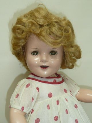 Antique 18 " Compo Shirley Temple Doll All W/nra Tagged Dress By Ideal