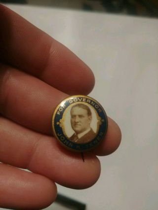Vintage 1910 John K.  Tener For Governor Of Pa Celluloid Advertising Pin Button