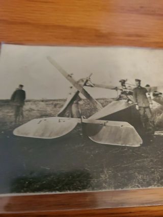 German WW1 Photo Postcard Of Shot Down French Airplane Dead Pilot And Medic 3