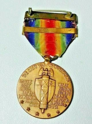 WWI US Navy Victory Medal w/ Overseas Bar Clasp 2