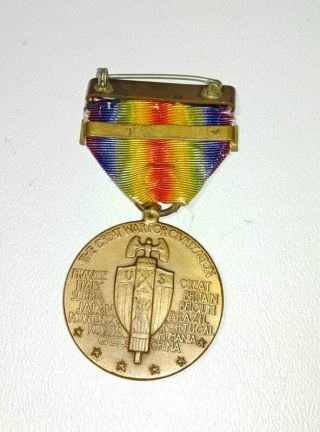 WWI US Navy Victory Medal w/ Overseas Bar Clasp 3