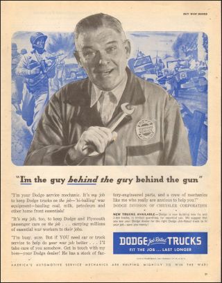 1945 Vintage Ad For Dodge Trucks`wwii Era Blue 093018