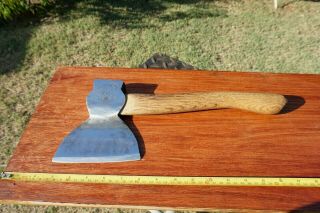 Vintage Plumb Anchor Brand Forged Steel,  Hewing Hatchet,  Curved Hickory Handle
