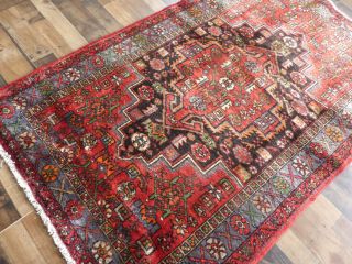 4 ' x7 ' Antique Authentic Tribal Vege Dyed Malayer Geometric Oriental rug 3