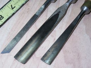 3 Vintage GreenLee carving chisels good user tools England 3