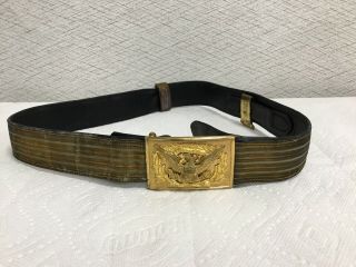 Ww1 Era Us Army Belt & Buckle Apllied Eagle And Wreath Made In England By Regal