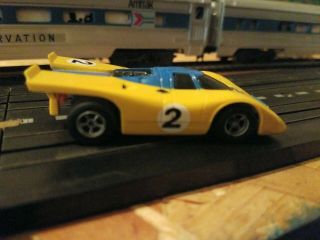 Vintage Afx Ho Scale Slot Car With Head Lights Yellow 2