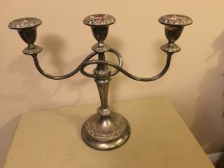 Antique/vintage Lanthe Ornate 3 Arm Silver Plated Candelabra/candle Stick