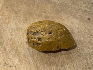 Early Vintage Marble Nut Italian Stone Carved 1” Brown Alabaster Almond NM, 3