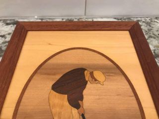 Vintage Hudson River Wood Framed Marquetry Artist Inlay Mr.  Putter Picture Nelson 2