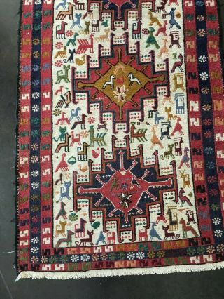 Persian Wool Rug Runner Carpet Antique Hand Made Knotted 9 