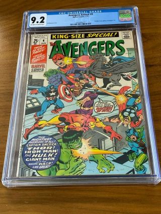 Avengers Annual 4 (marvel 1971) Cgc 9.  2 Nm Bronze Includes Covers Of 1 - 6