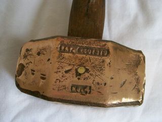 Vintage Last Long Safety Hammer Copper Handle No.  4 Mallet USA 3 - 1/2 lb 3
