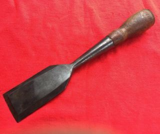 Vintage James Swan 1 & 3/4 Inch Wide Wood Socket Chisel With A Handle