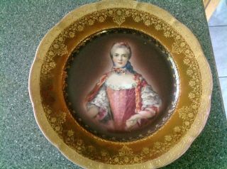 19th Century Royal Vienna Portrait Plate Marked Numbered.