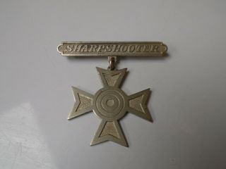 RARE ID ' d 1908 dated Pre WW1 USMC Marine Corps Sharpshooter Badge,  Named Medal 2