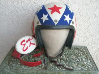 Vintage Bell 500 Tx Motorcycle Evel Knievel Costume Helmet & Belt 7 1/8