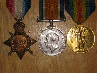 Ww1 British Group Medal 1914 - 1915 Star Trio Royal Scots