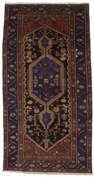 Tribal Design Runner Vintage Hamedan 4’5x8’6 Persian Rug Oriental Décor Carpet