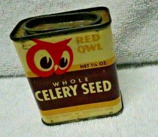Red Owl Whole Celery Seed Brown And White Spice Tin