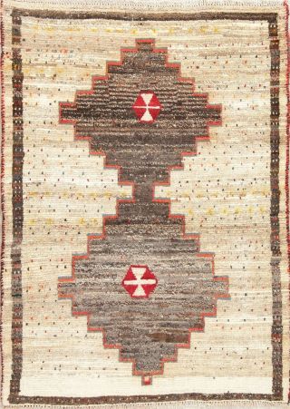 Vintage Geometric Gabbe Oriental Area Rug Wool Hand - Knotted 4x6 Modern Carpet