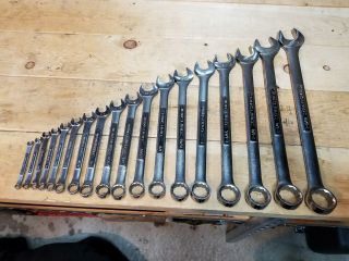 Vintage Craftsman Usa 18pc Sae 1/4 " To 1 - 5/16 " Combination Master Wrench Set