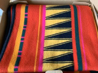 Vtg Beaver State Seminole Robe Pendleton Woolen Mills Wool Blanket 64x80 Usa