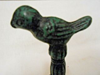 VINTAGE CAST IRON BELL WITH BIRD patina 2