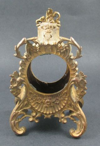 Victorian Gilt Metal Clock Case Repousse Roses