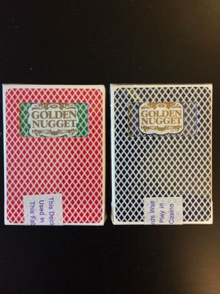 Golden Nugget Las Vegas Casino Playing Cards 2 Boxes Green Blue