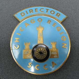Vintage Scca Sports Car Club Of America Director Emblem / Grille Badge - Chicago