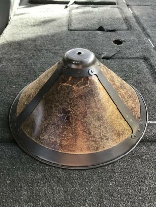 Vintage DIRK VAN ERP AMBER MICA REPLACEMENT LAMP SHADE 15” 2