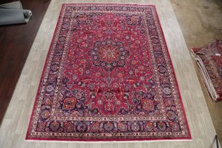 Traditional Floral Oriental Area Rug Wool Hand - Knotted SIGNED Carpet 10x14 2