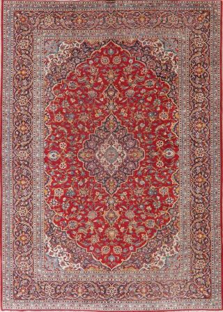 9x12 Medallion Hand - Knotted Traditional Floral Oriental Area Rug Red Wool Carpet