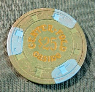 $25 Vintage 1975 1st Edition Gaming Chip From The Center Fold Casino Las Vegas
