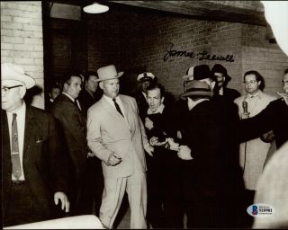 Jim James Leavelle Signed 8x10 Photo Beckett Bas Jfk Lee Harvey Oswald 4