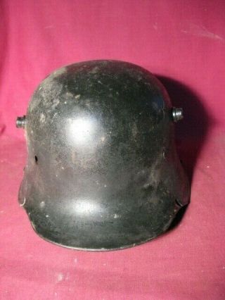 WW1 Imperial German Combat Helmet w Bullet Hole 3