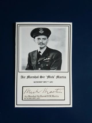 Wwii Raf Bomber Command 617 Dambuster Lancastr Pilot Mick Martin Dso Dfc Signed